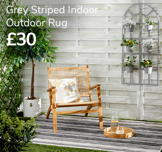 Grey Striped Rug